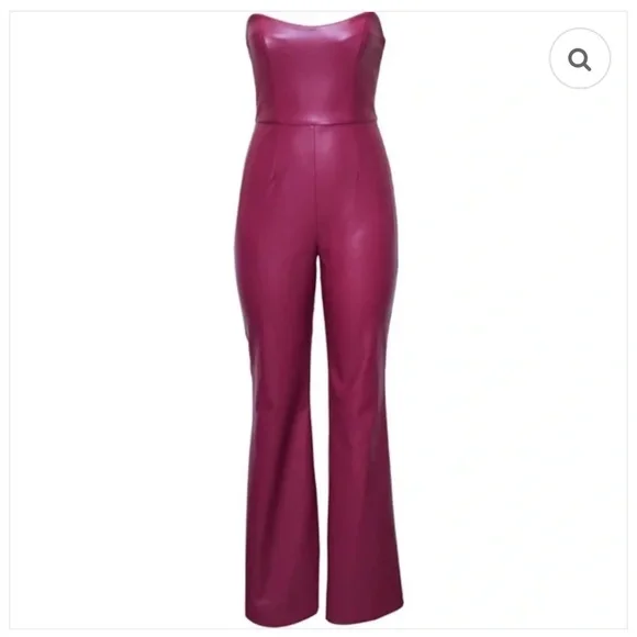 Hutch Strapless Jumpsuit FAUX LEATHER size 6 - Picture 3 of 7